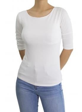Maglia con scollo a barca con manica 3/4